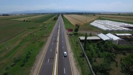 Prezident Goranboyda yol açılışında - Foto