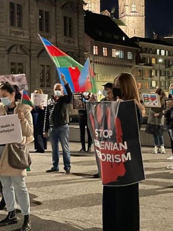 Sürixdə Gəncə və Bərdə terroruna etiraz edilib - FOTO