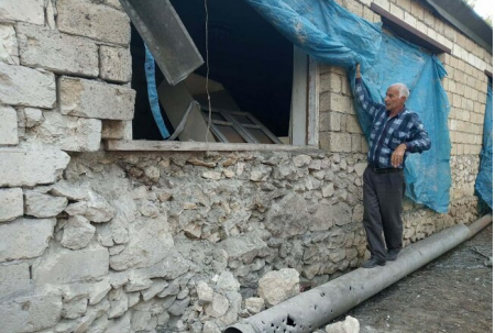 Düşmənin atdığı mərmi Ağdamda evə düşdü Düşmənin atdığı mərmi Ağdamda evə düşdü