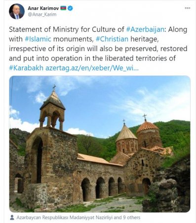 Qarabağda xristian abidələri də təmir olunacaq - RƏSMİ