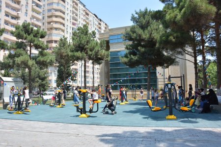 Xırdalanda açıq havada idman meydançası yaradıldı – İradə Gülməmmədova əraziyə gəldi