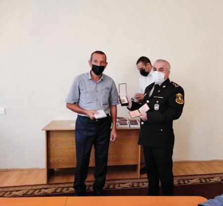 Zərdabda 20 Vətən müharibəsi iştirakçısına medal təqdim olundu-FOTOLAR