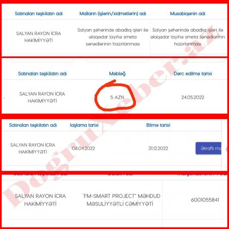Salyan İcra Hakimiyyətində 5 manatlıq tender... - FOTO