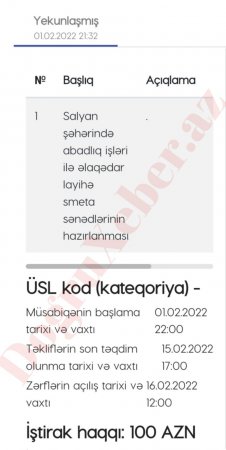 Salyan İcra Hakimiyyətində 5 manatlıq tender... - FOTO