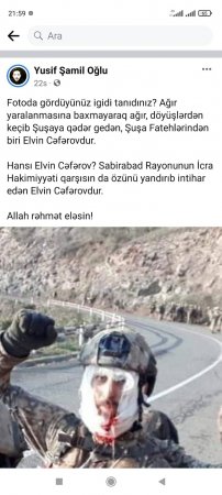 Şuşa fatehi Qazi Elvin Məmmədov haqqında yayılan ölüm xəbəri YALANDIR – FOTO