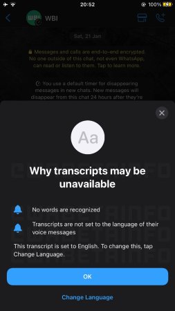 “WhatsApp” səsli mesajları mətnə ​​çevirən yeni funksiyanı təqdim edir