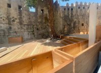 Qoşa Qala qapılarının ətrafı da zəbt edildi: Restoran tikilir - FOTO