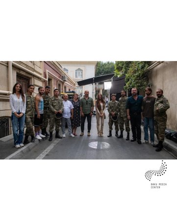Arzu Əliyeva çəkiliş meydançasında - FOTO