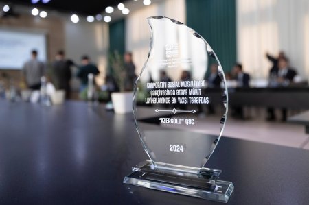 “AzerGold” QSC ekoloji sahədə “2024-cü ilin ən yaxşı tərəfdaşı” nominasiyası üzrə təltif edilib