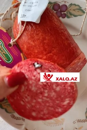 "Halal Zəhmət"in 21 manatlıq kolbasasından görün nə çıxdı?-Video-Fotofakt