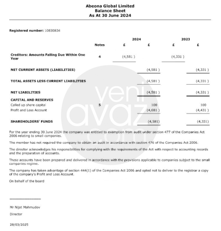 Sabiq məmur övladalarının Londondakı şirkətləri maliyyə hesabatlarını açıqlayıblar