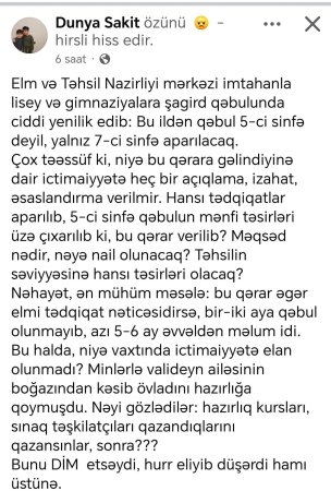 Nazirliyin liseylərlə bağlı qərarına görə valideynlər ETİRAZA QALXDI – Foto