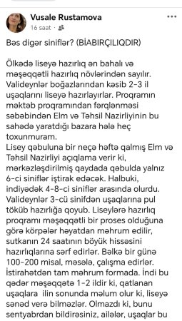 Nazirliyin liseylərlə bağlı qərarına görə valideynlər ETİRAZA QALXDI – Foto
