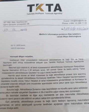 ADU ilə bağlı suallar çoxalır — rəsmi qurum niyə tələsik izahat verdi?