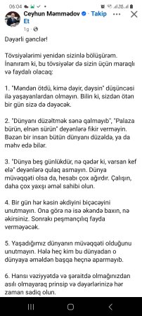 Nəsihət yazmaq asandır, nümunə olmaq çətin