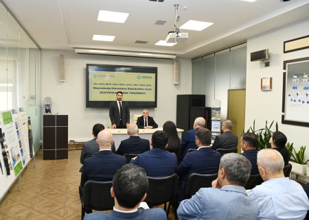 “Azərişıq” ASC-yə ISO beynəlxalq standartları üzrə sertifikatlar təqdim olunub 